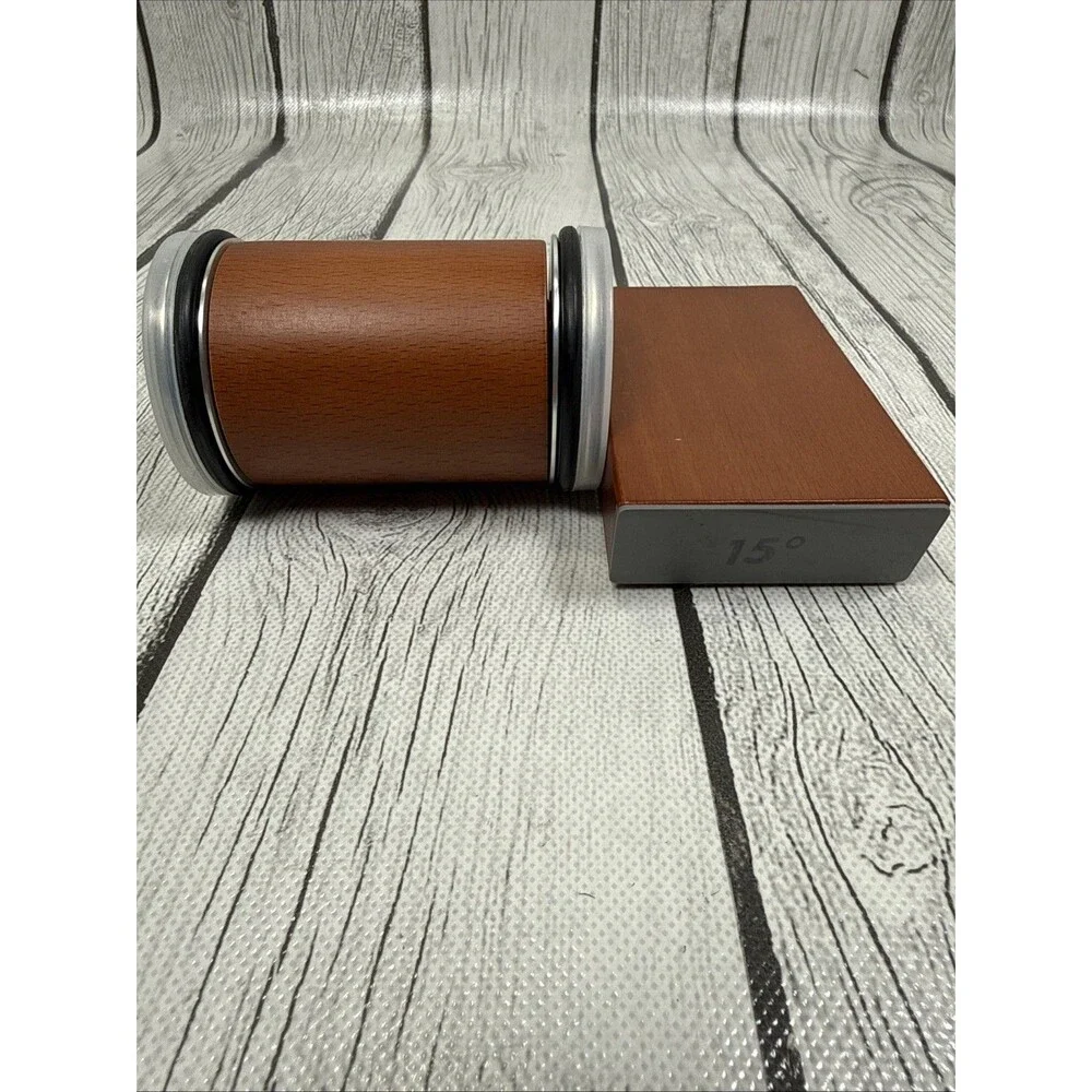 Rolling Knife Sharpener Set with 15 & 20 Degree Magnetic Angle Block Wood